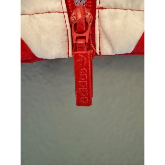Adidas Womens XS Large Logo Red Track Zip Up Jacket Athleisure Retro Streetwear - Picture 5 of 11